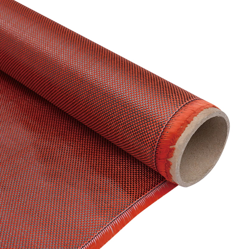 Red/Black Aramid Carbon Mixed Carbon Fiber Woven Fabric